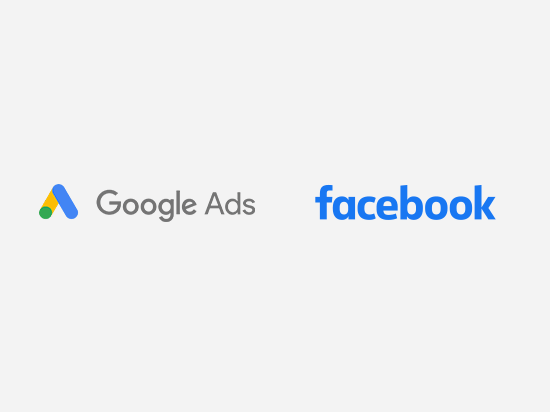 Google Ads and facebook logos