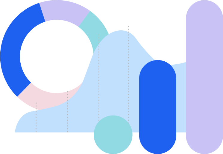 Abstract illustration showing a pie chart
