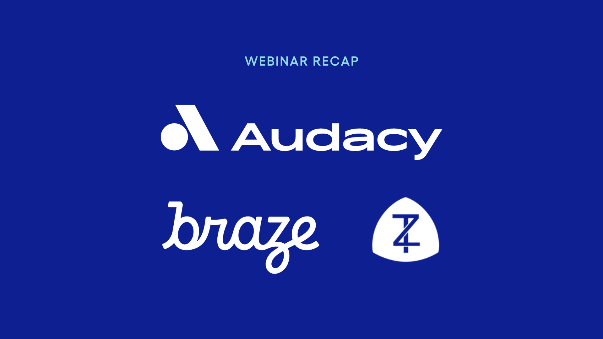 Logos for Audacy, Braze, and Zilker